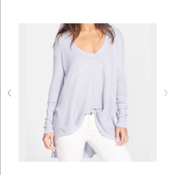 Free People Tops - Free People Blouse  XS Sunset Park Split Hem Drippy Thermal Purple Waffle Knit
